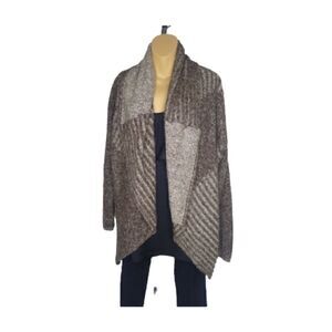 Style & Co. Jeans Open Brown & Beige Long Cardigan SZ Large